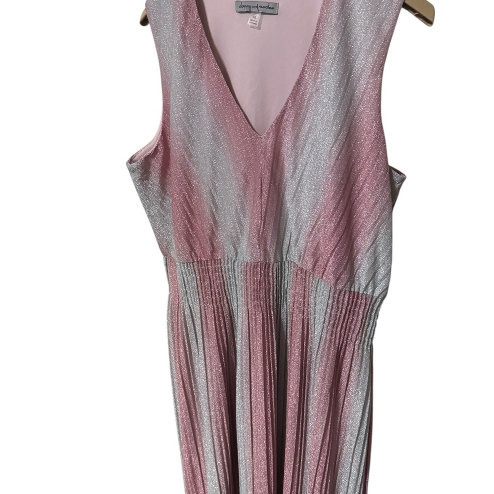 Danny & Nicole Pink and Silver Maxi Dress